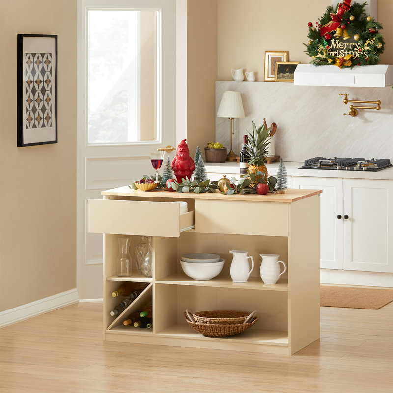 Northwich Solid Wood Top Kitchen Island