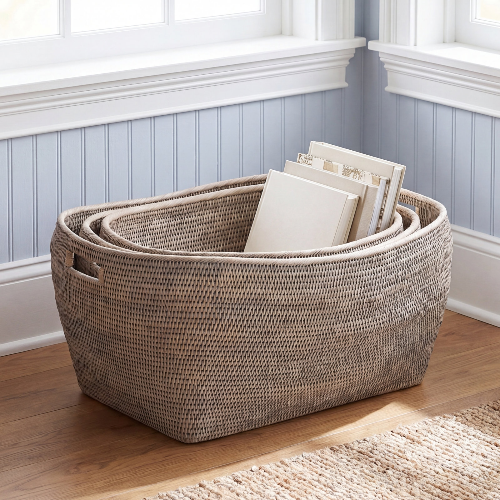Gertie Coastal Basket With Handles 3