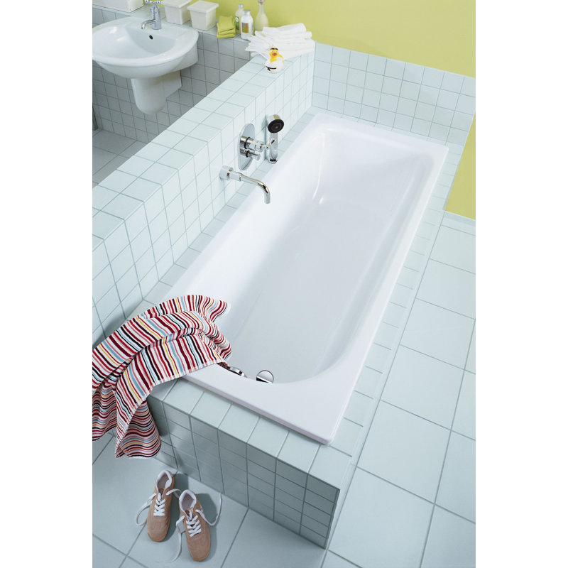Saniform Plus 63'' x 29.5'' Soaking Porcelain Enameled Steel Bathtub