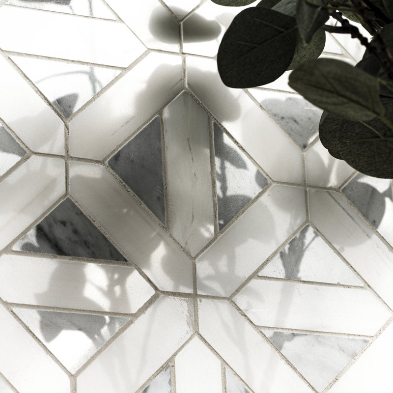 Bianco Dolomite 12" x 12" Marble Grid Mosaic Wall & Floor Tile