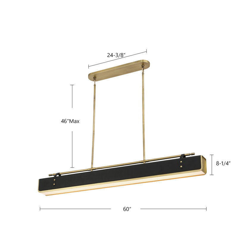1 - Light LED Pendant, Vintage Brass, Brown