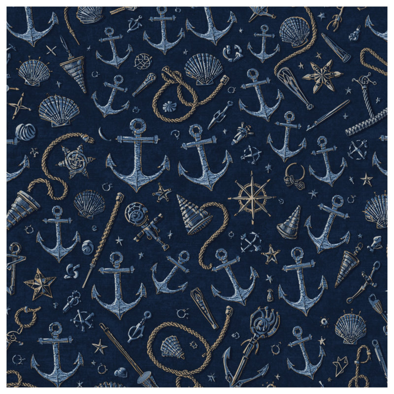 Nautical Anchor Pattern Double Sided Throw Pillows, 20 x 20 inches