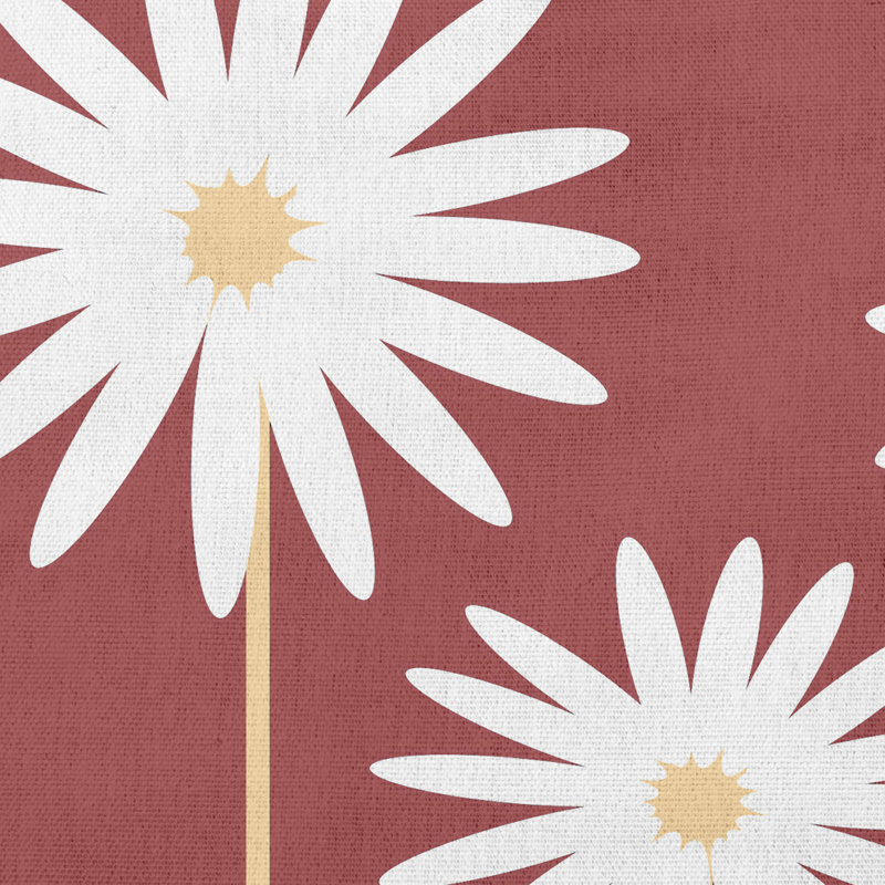 Coussin décoratif lombaire intérieur / extérieur à imprimé floral, Rouge