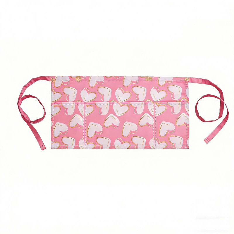 Tablier imperméable à la taille pour les services, demi-tablier avec poches pour la cuisine d'un hôtel-restaurant, rose 23,6 x 11,4 po