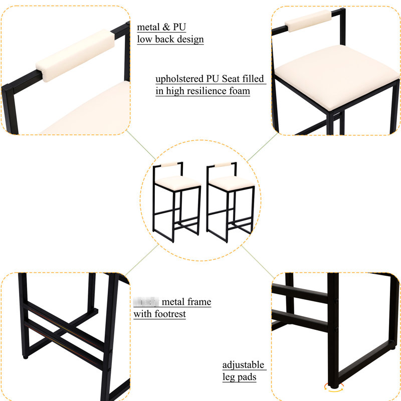 Chaises de bar 2 pièces Modern Modern
