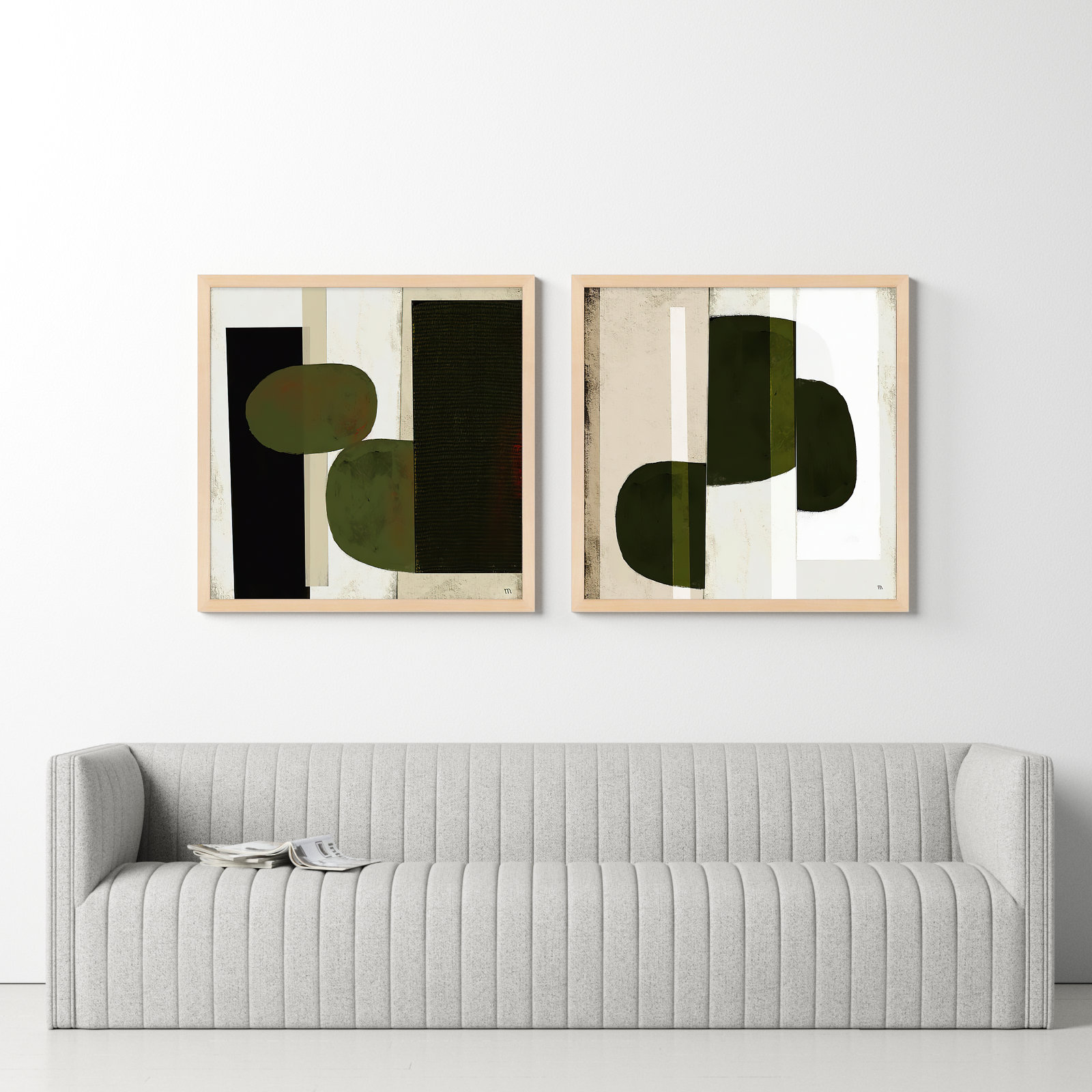 Collage 2-Piece Painting Set, 16" H x 32" W, Maple