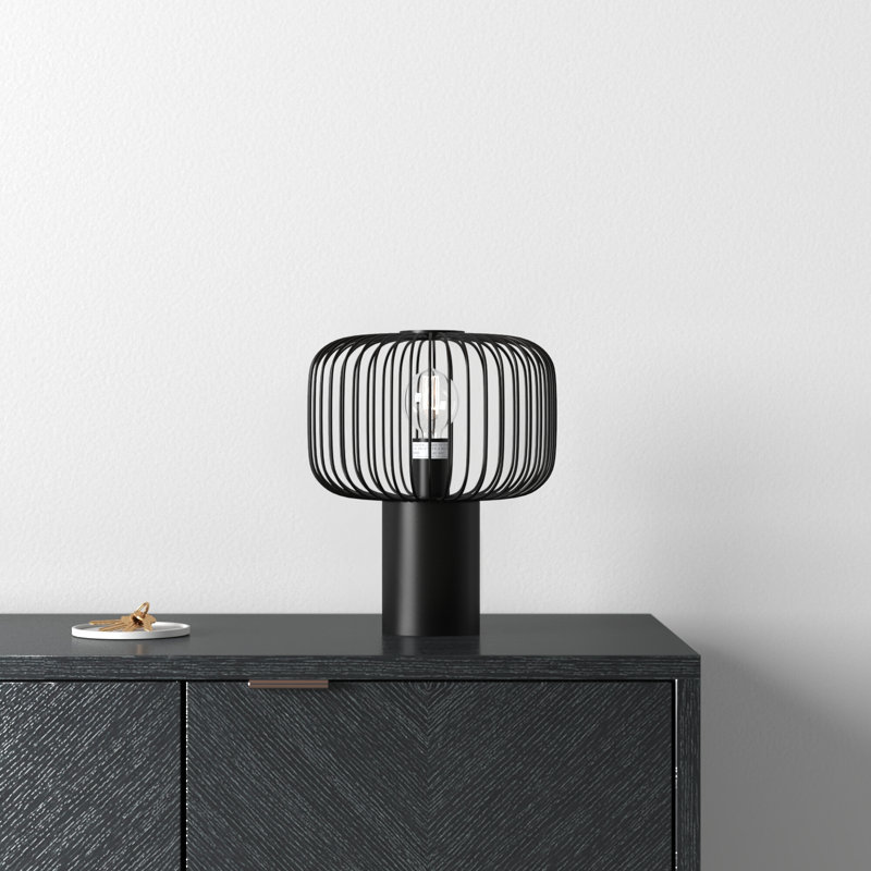 Sarette Table Lamp, Black, 10" H x 10" W x 12" D
