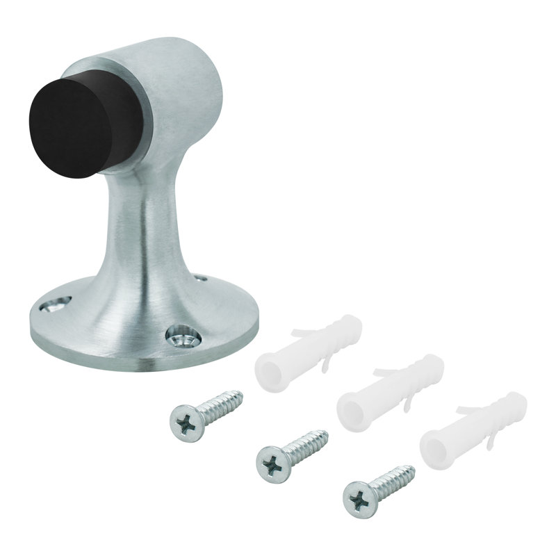 Steel Floor Mount Stop, Satin Chrome