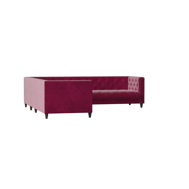 Kimmy Upholstered L-Shaped Sectional Left Hand Facing, Siena 69, Old Gold, Espresso