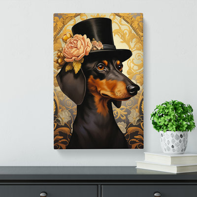 Dachshund Nouveau No.2 - Print on Canvas