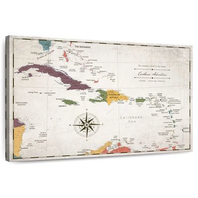 My Home I Push Pin Caribbean Map