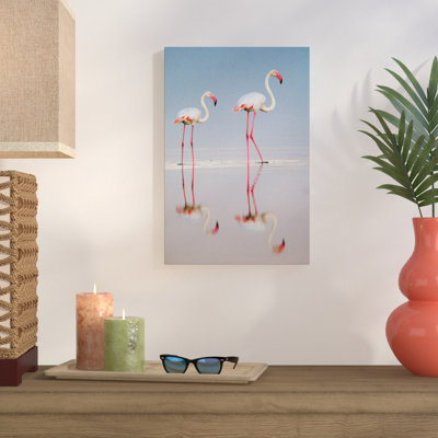 Grand flamant rose I, aire de conservation de Nhorongoro, montagnes du cratère, région d'Arusha, Tanzanie, reproduction de photo sur toile tendue