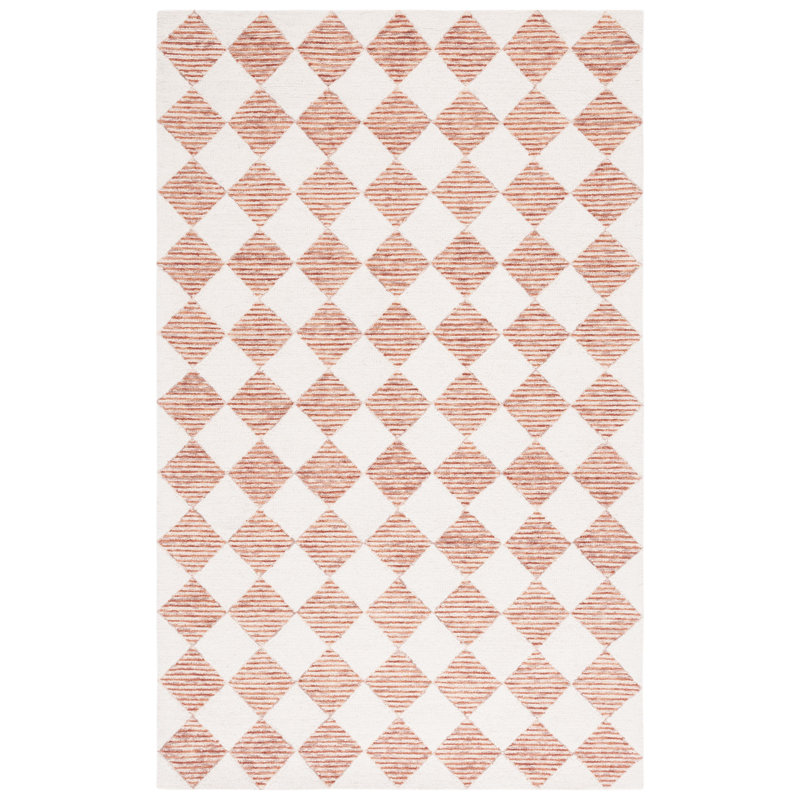 Ebony Hand Tufted Wool Pile Checkered Rug, Rectangle 8' x 10'