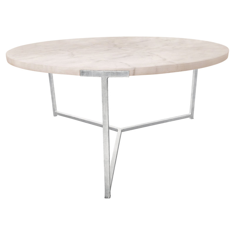 Amelia Frame Coffee Table, Carrera Marble, Silver Leaf