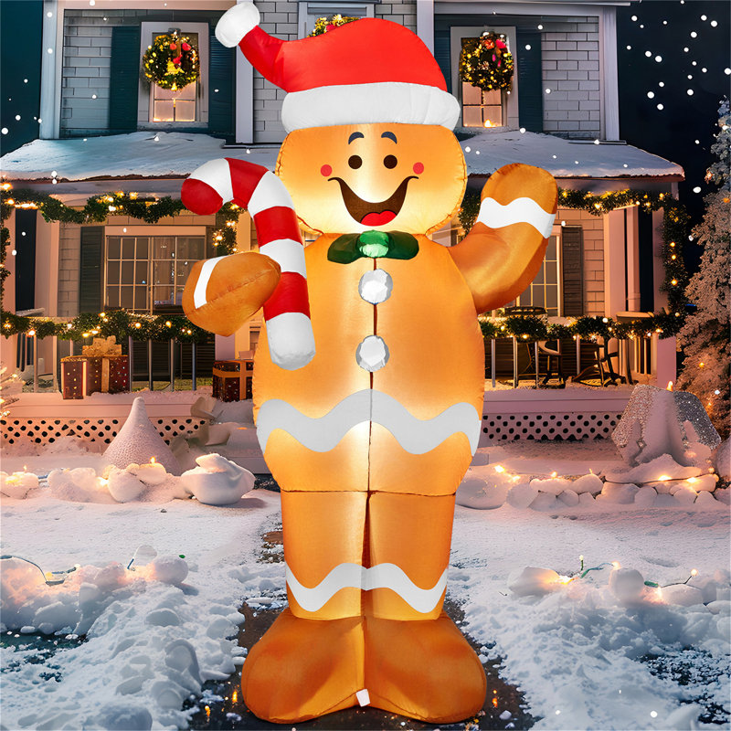 5ft Christmas Inflatable Gingerbread with Candy Canes