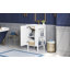 Meuble-lavabo de 20 po avec lavabo en céramique, ensemble de meuble-lavabo simple autoportant avec porte à fermeture douce, poignées chic en demi-lune-126233883