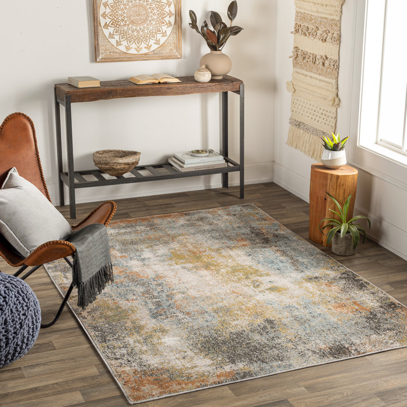 Abstract Indoor Rug, Rectangle 6'7" x 9'