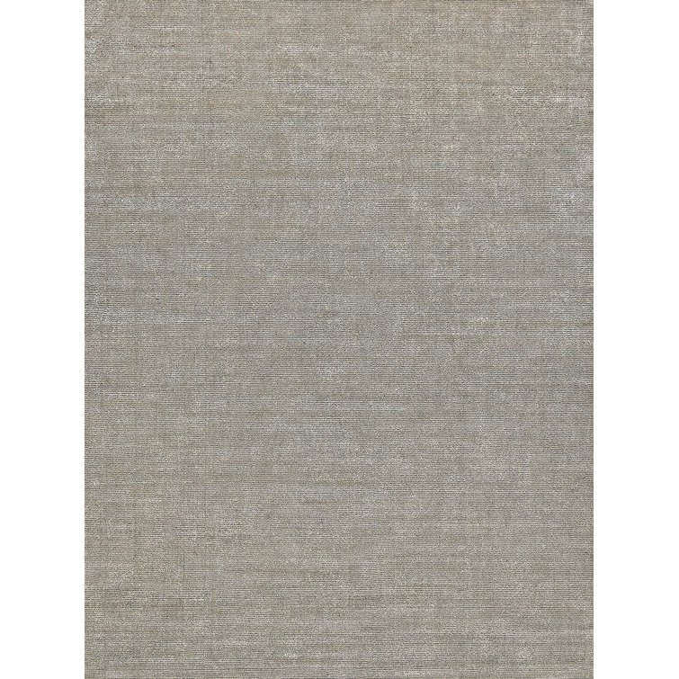 Duo Hand-Loomed Wool/Synthetic Silver/Dark Gray Area Rug