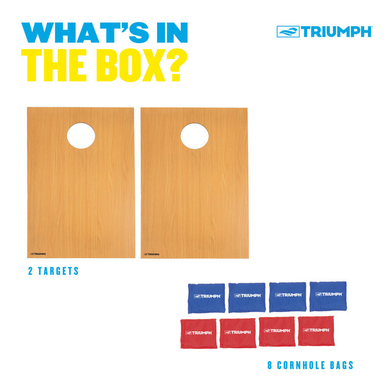 Triumph Portable Wooden Cornhole Set with Bean Bags