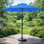 Parasol de marché de 7,5 pi avec 6 nervures robustes, inclinaison à bouton-poussoir et manivelle pour le jardin, terrasse