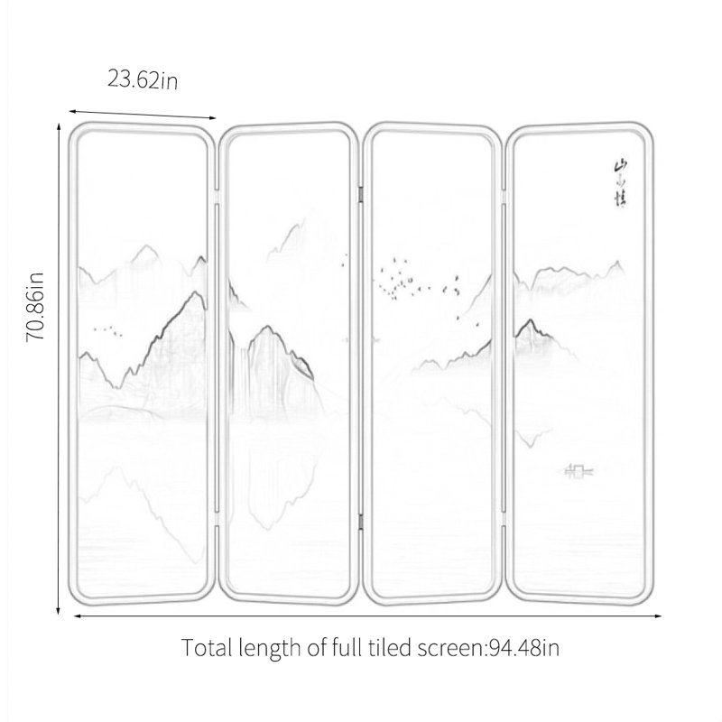 Modern Landscape Screen, 70.86" H x 94.48" W x 1.18" D