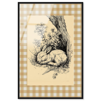 «Inkwell Bunny», reproduction d'art encadrée à la ferme par Art Remedy, cadre noir, 20 x 30