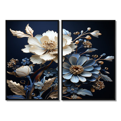 Modern Blue And White Cornflowers Impression I - Blue Traditional Wall Art