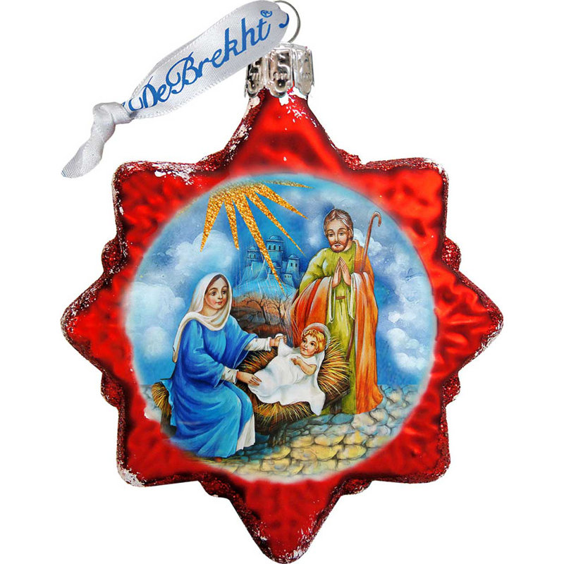 4'' Handmade Glass Holiday Shaped Ornament