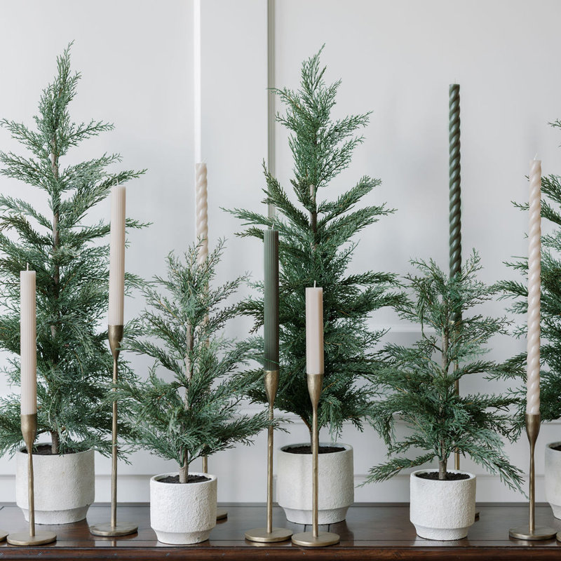 SEASONAL GREENERY TREE S/2 CEDAR POT 2FT, 36" H x 17" W x 17" D