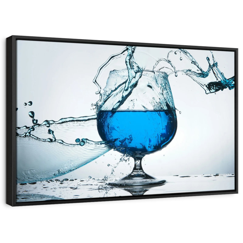 Aliments et boissons «Blue Cocktail Splash», reproduction sur toile, H 29 po x l 43 po