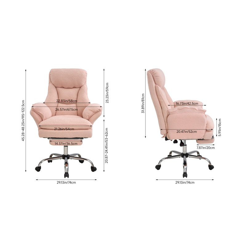 Living and Home Teddy Office Chair, Pink