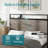 Industrial Platform Bed with USB Charging Station and LED Light, Wood Bed Frame with Headboard and Underbed Storage, Weight Capacity 800 lbs, No Box Spring Needed, Antique Grey, Queen-1645776943