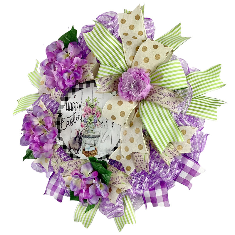 Handcrafted Faux Hydrangea 18'' Wreath