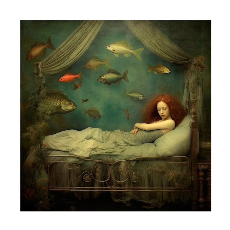 Art sur toile Sasha Mermaid, 14" H x 14" W