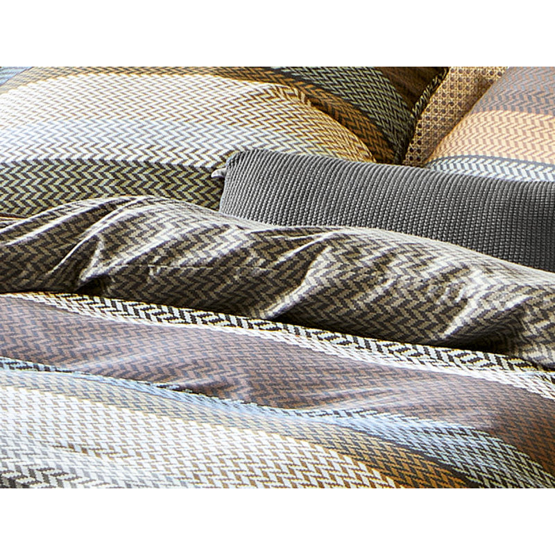 Sky 8424 Mako Satin Duvet Cover Set, 240 x 220cm - 2 cushions 80 x 80cm), Saffron