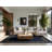 Soft Plush Farrer Hanukkah Modern & Contemporary Abstract Area Rug in Gray – Navy Binding-832442331