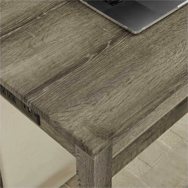 Ensemble de table de bar 59 pouces avec prise industrielle, 3 tabourets rembourrés pour la cuisine ou le salon