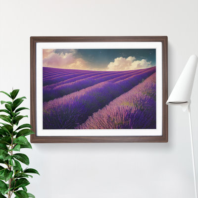 Contemporary Lavender Flower Field - Single Picture Frame Print