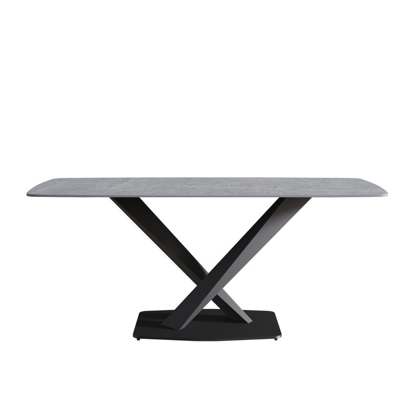 Kyliyah Rectangular, Dining Table, Rectangular Dining Table, Modern Dining Table, Dining Room Table, Stone Dining Table, Gray