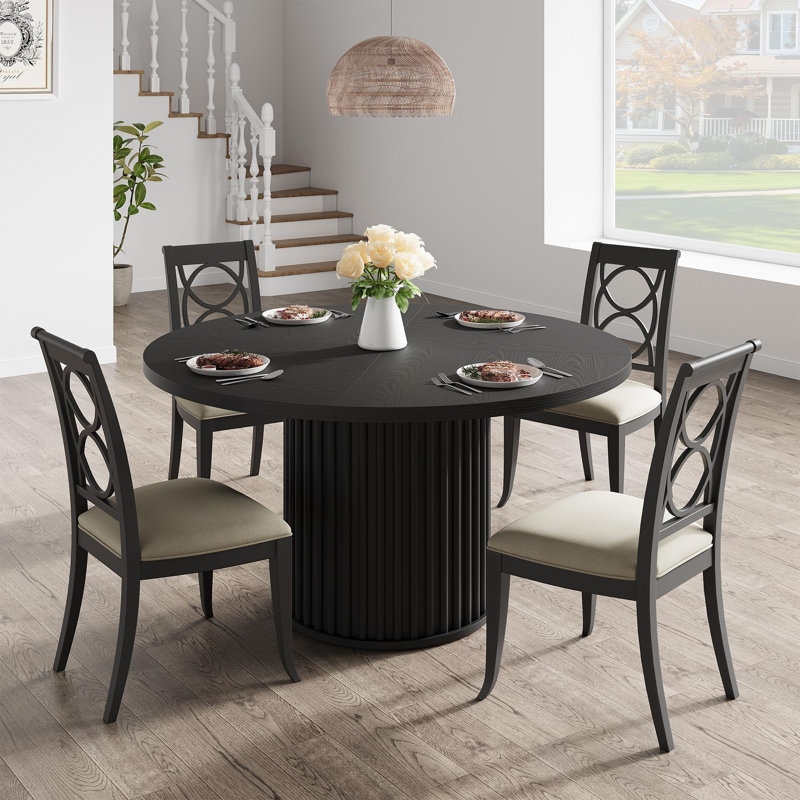 Walnut Dining Table, Black