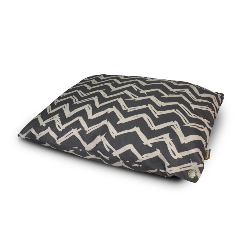 Lit d'extérieur à chevrons pour animaux, Petit (l 20,5 po x P 28 po x H 7,9 po), Noir