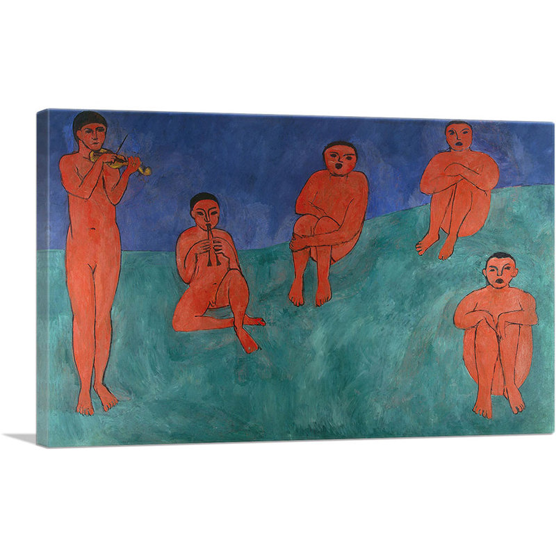 «Music 1910» par Henri Matisse - reproduction d'art sur toile tendue, H 12 po x l 18 po x 1,5 po