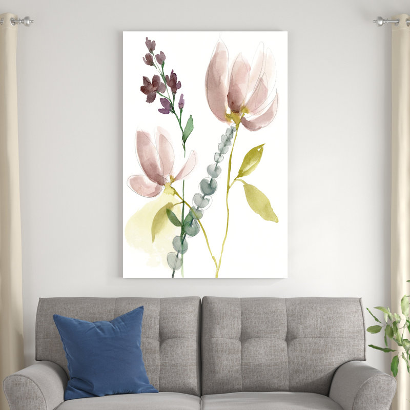 Composition de fleurs pastel I, H 48 po x l 32 po x P 1 po
