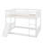 Twin Over Twin Floor Bunk Bed, Playhouse Floor Bunk Bed With Climbing Ramp-1340607310