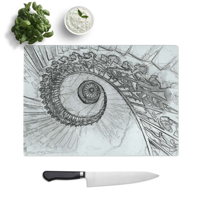Tempered Glass Spiral Staircase Chopping Board