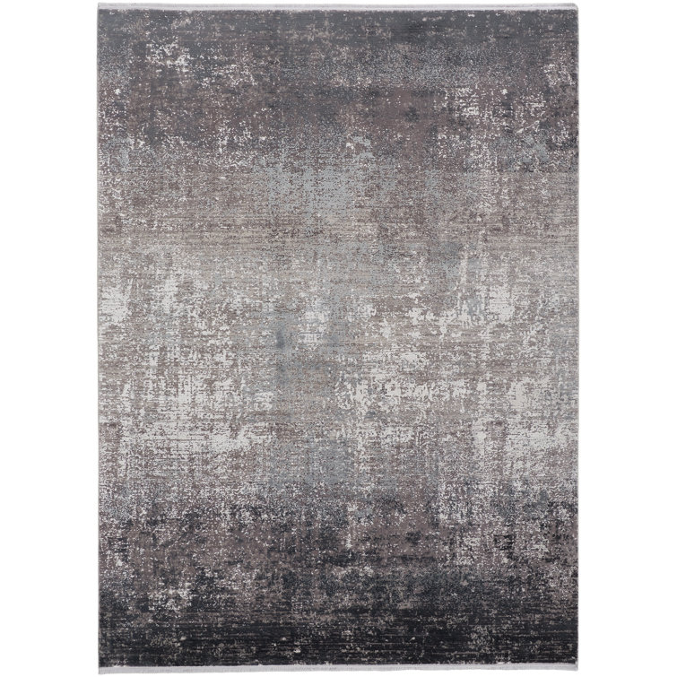 Tapis gris argenté / noir Lindstra