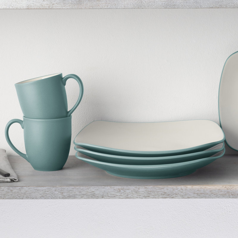 Noritake Colorwave 16-Piece Square Dinnerware Set, Service for 4, Turquoise