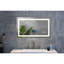 Miroir de salle de bain mural 32 po x 20 po, DEL, brouillard, 3 températures de couleur, gradation continue, verre Hd, aluminium, blanc