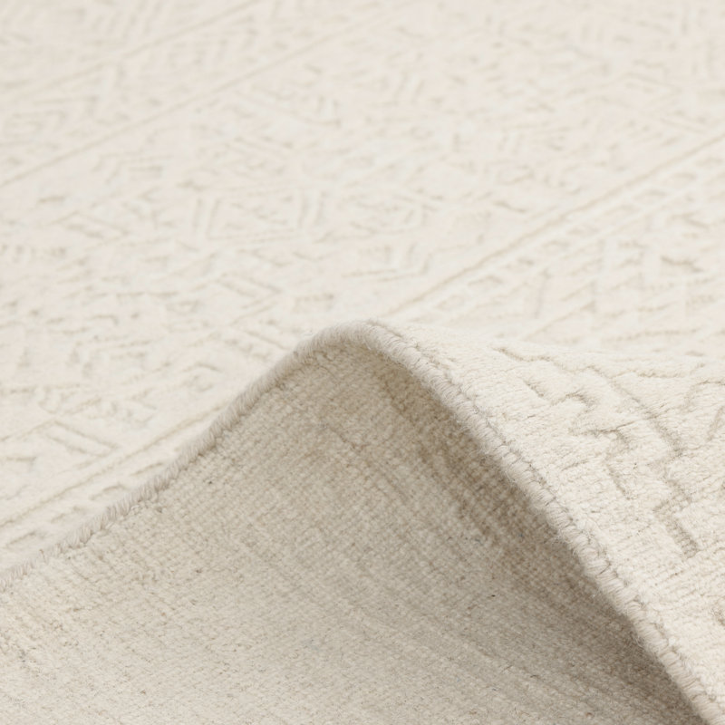 Fallkirk, Handmade Area Rug - 3' 0'' X 5' 0'', Ivory, Rectangle 5' x 8'