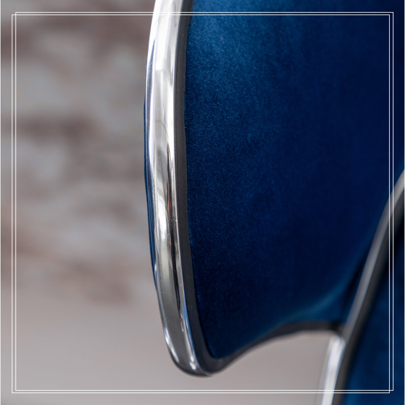 Tabouret de bar pivotant rembourré en velours Masaccio, ensemble de 2, Bleu